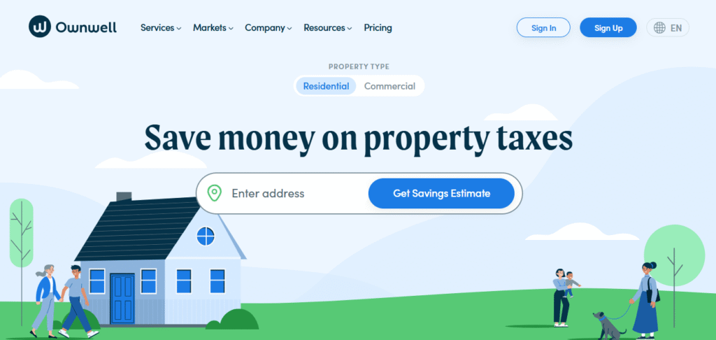 Screenshot of Homepage of Official Website of Ownwell.com